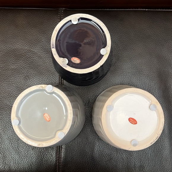 Plant Potter Trio Ceramic Containers in Black, Gray & Cream - Picture 4 of 10